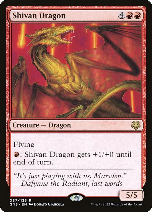 Shivan Dragon, carta Magic di tipo Creature — Dragon illustrata da Donato Giancola