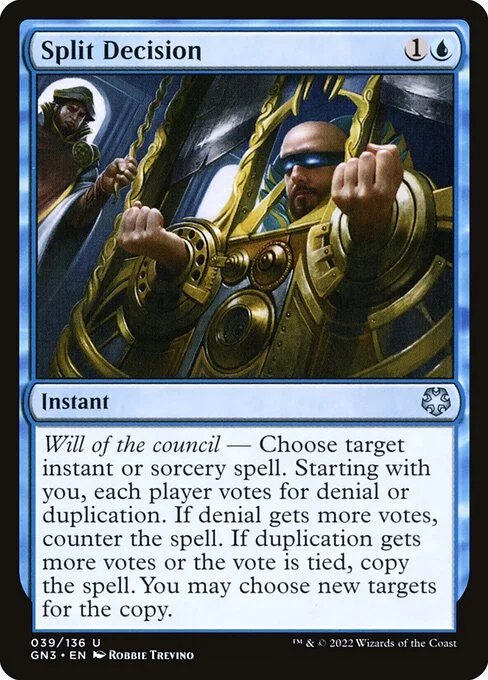 Split Decision, carta Magic di tipo Instant illustrata da Robbie Trevino