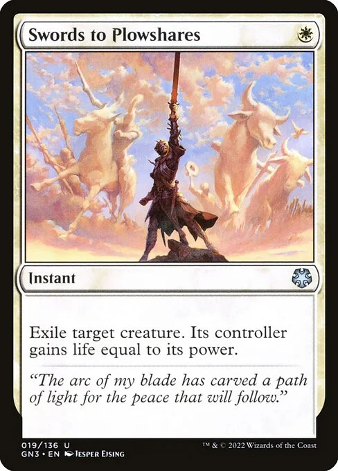 Swords to Plowshares, carta Magic di tipo Instant illustrata da Jesper Ejsing