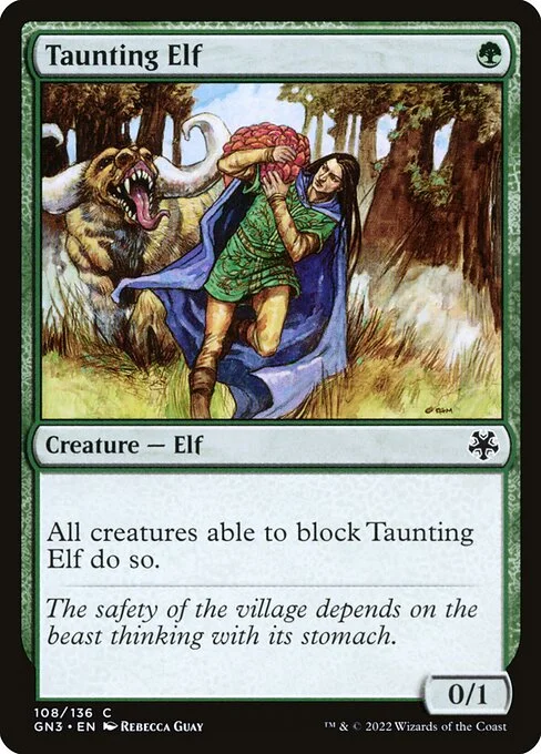 Taunting Elf, carta Magic di tipo Creature — Elf illustrata da Rebecca Guay