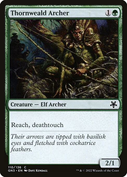 Thornweald Archer, carta Magic di tipo Creature — Elf Archer illustrata da Dave Kendall