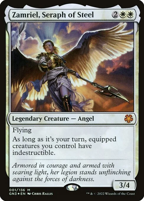 Zamriel, Seraph of Steel, carta Magic di tipo Legendary Creature — Angel illustrata da Chris Rallis