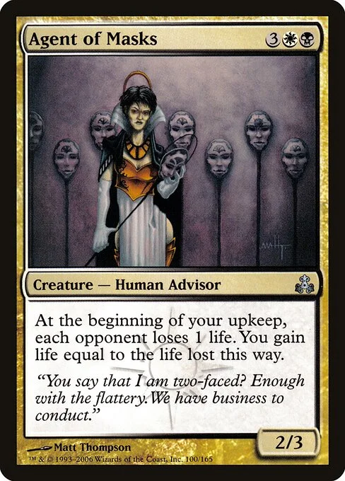Agent of Masks, carta Magic di tipo Creature — Human Advisor illustrata da Matt Thompson