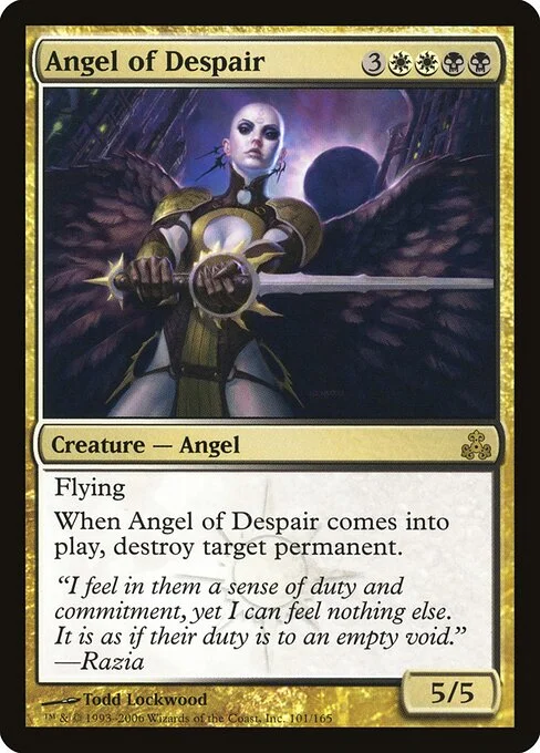 Angel of Despair, carta Magic di tipo Creature — Angel illustrata da Todd Lockwood