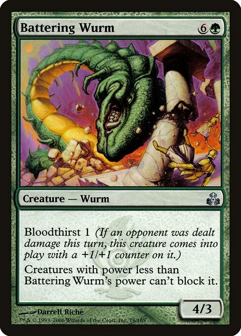 Battering Wurm, carta Magic di tipo Creature — Wurm illustrata da Darrell Riche