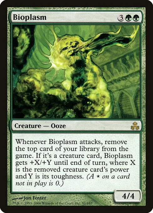 Bioplasm, carta Magic di tipo Creature — Ooze illustrata da Jon Foster