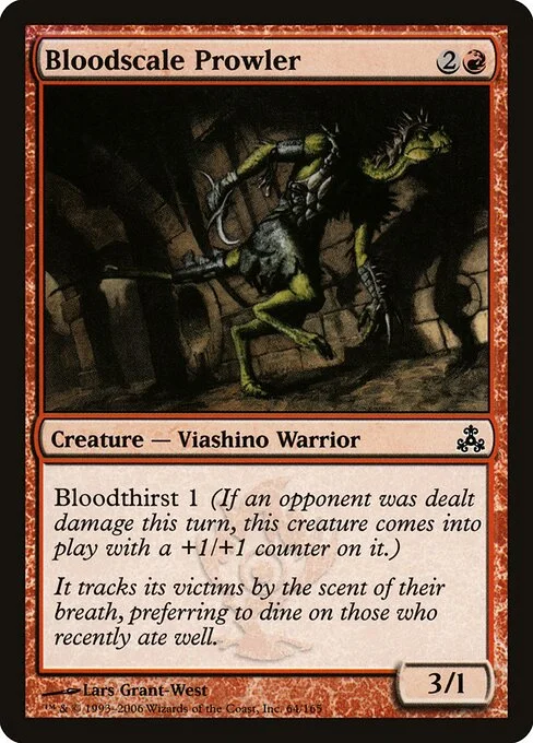 Bloodscale Prowler, carta Magic di tipo Creature — Lizard Warrior illustrata da Lars Grant-West