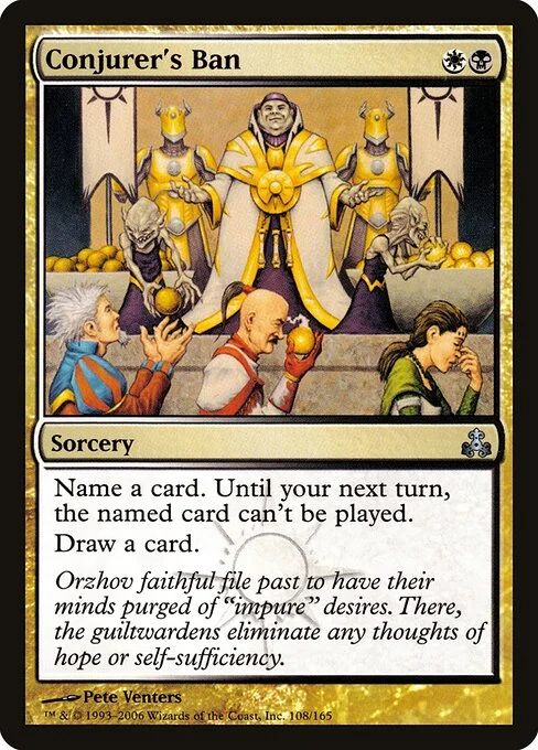 Conjurer's Ban, carta Magic di tipo Sorcery illustrata da Pete Venters