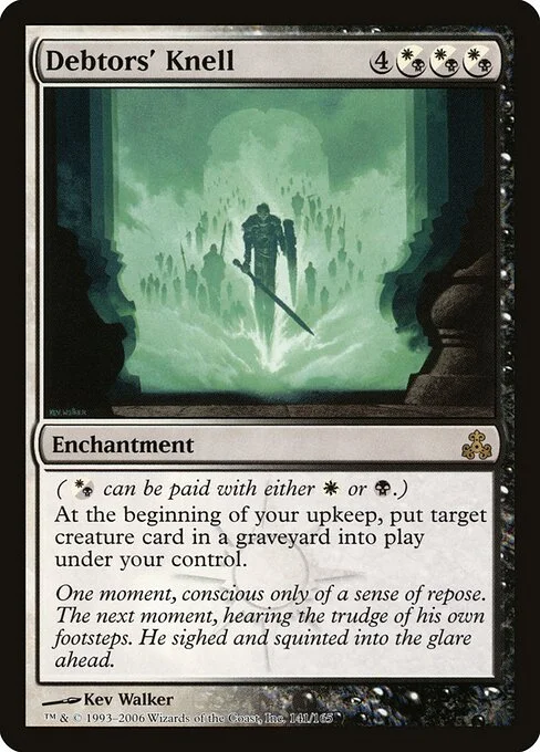 Debtors' Knell, carta Magic di tipo Enchantment illustrata da Kev Walker