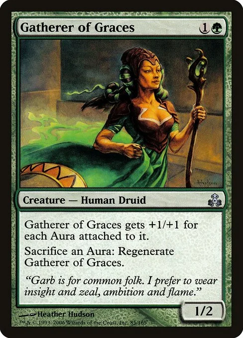 Gatherer of Graces, carta Magic di tipo Creature — Human Druid illustrata da Heather Hudson