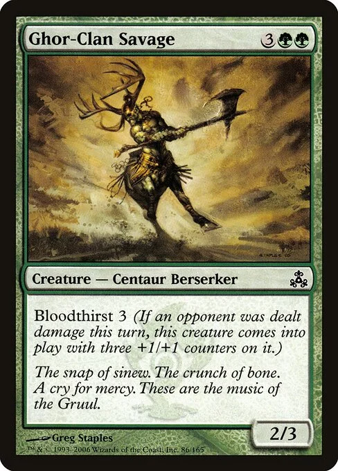 Ghor-Clan Savage, carta Magic di tipo Creature — Centaur Berserker illustrata da Greg Staples
