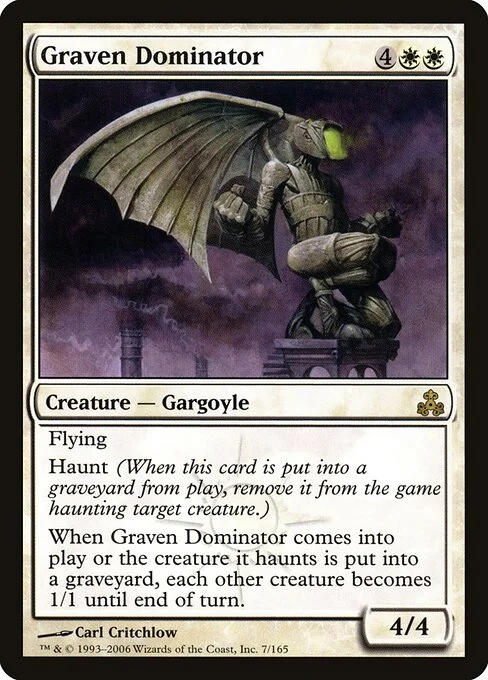 Graven Dominator, carta Magic di tipo Creature — Gargoyle illustrata da Carl Critchlow