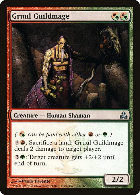 Gruul Guildmage, carta Magic di tipo Creature — Human Shaman illustrata da Paolo Parente