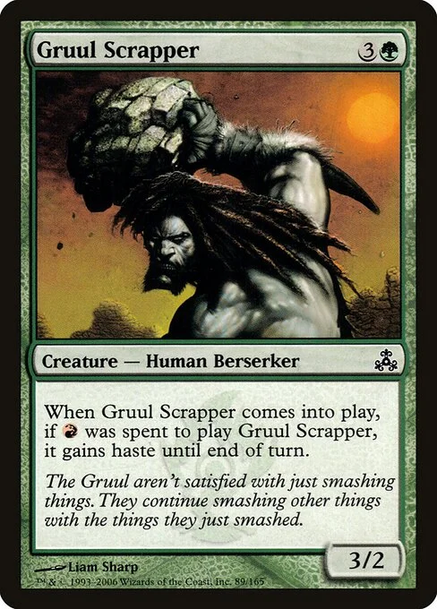 Gruul Scrapper, carta Magic di tipo Creature — Human Berserker illustrata da Liam Sharp