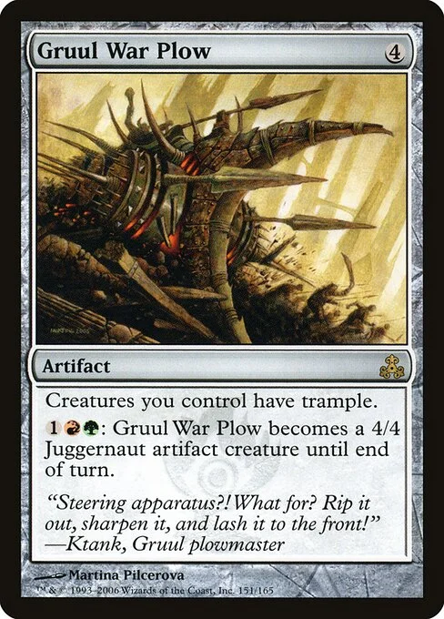 Gruul War Plow, carta Magic di tipo Artifact illustrata da Martina Pilcerova