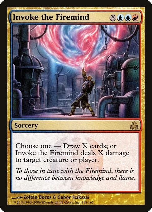 Invoke the Firemind, carta Magic di tipo Sorcery illustrata da Zoltan Boros & Gabor Szikszai