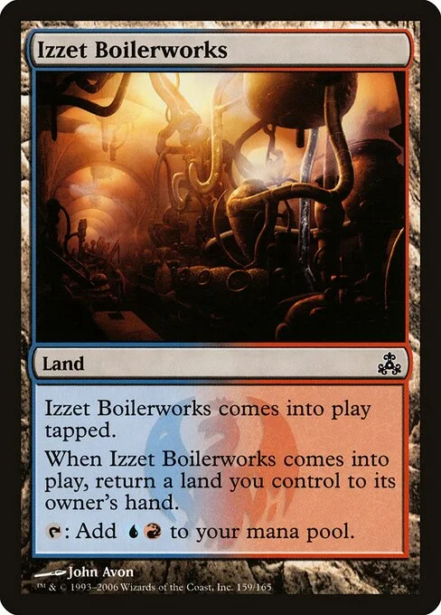 Izzet Boilerworks, carta Magic di tipo Land illustrata da John Avon