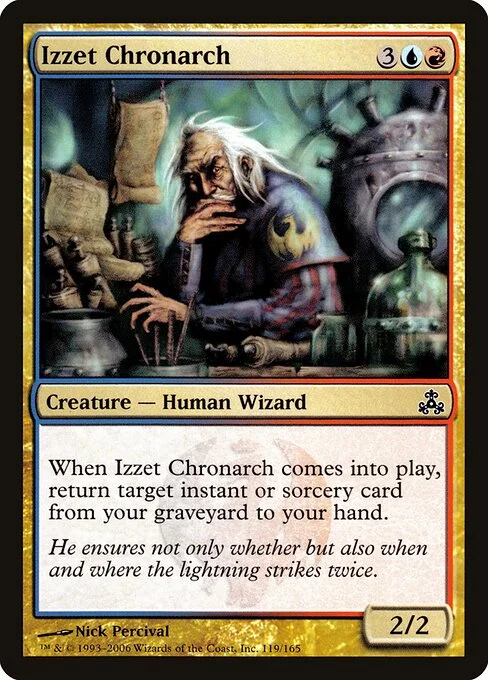 Izzet Chronarch, carta Magic di tipo Creature — Human Wizard illustrata da Nick Percival