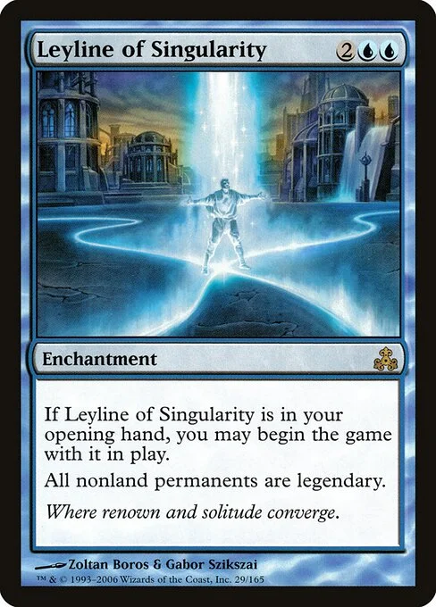 Leyline of Singularity, carta Magic di tipo Enchantment illustrata da Zoltan Boros & Gabor Szikszai
