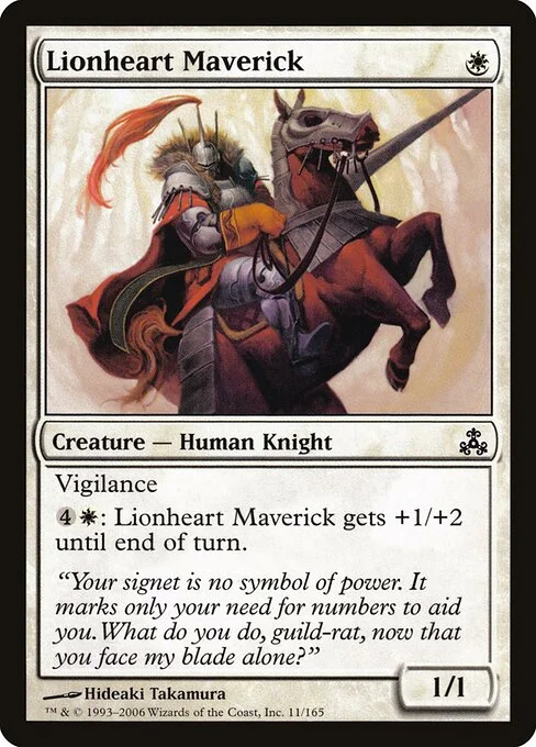 Lionheart Maverick, carta Magic di tipo Creature — Human Knight illustrata da Hideaki Takamura