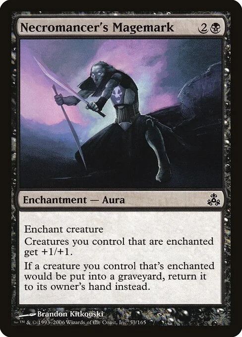 Necromancer's Magemark, carta Magic di tipo Enchantment — Aura illustrata da Brandon Kitkouski