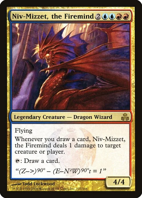 Niv-Mizzet, the Firemind, carta Magic di tipo Legendary Creature — Dragon Wizard illustrata da Todd Lockwood