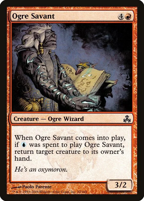 Ogre Savant, carta Magic di tipo Creature — Ogre Wizard illustrata da Paolo Parente