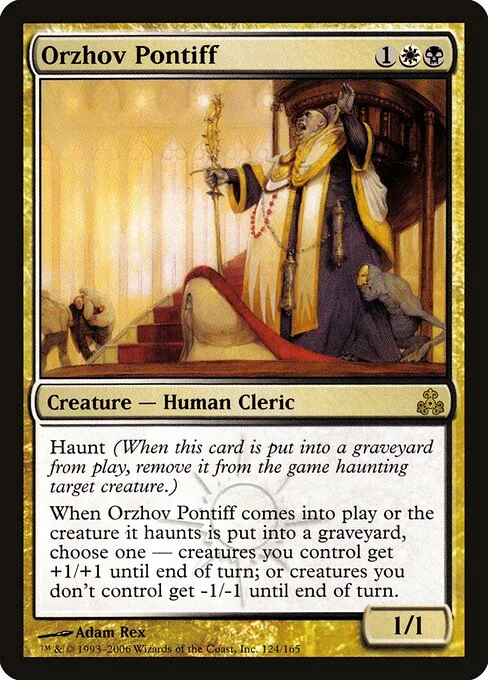 Orzhov Pontiff, carta Magic di tipo Creature — Human Cleric illustrata da Adam Rex