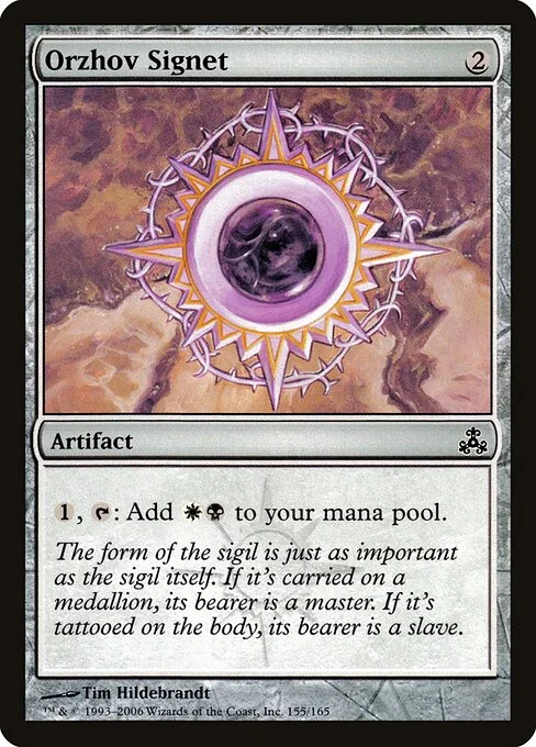Orzhov Signet, carta Magic di tipo Artifact illustrata da Greg Hildebrandt