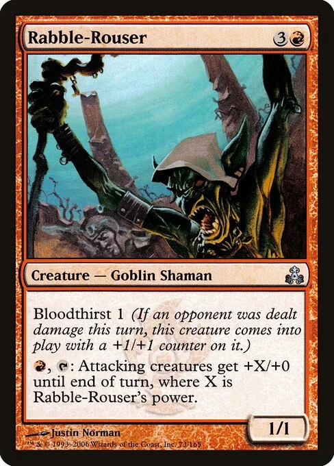 Rabble-Rouser, carta Magic di tipo Creature — Goblin Shaman illustrata da Justin Norman
