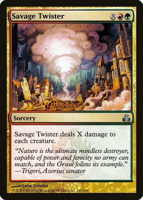 Savage Twister, carta Magic di tipo Sorcery illustrata da Luca Zontini