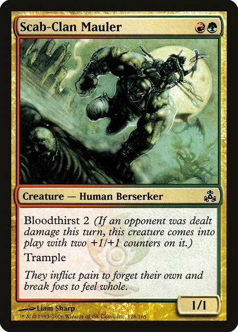 Scab-Clan Mauler, carta Magic di tipo Creature — Human Berserker illustrata da Liam Sharp
