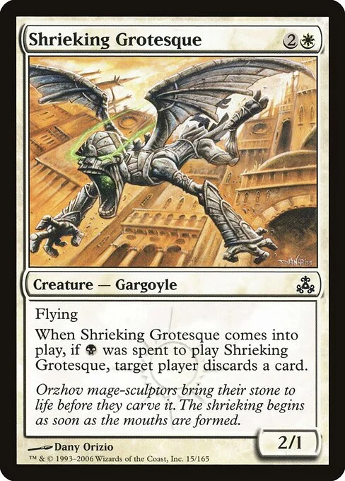 Shrieking Grotesque, carta Magic di tipo Creature — Gargoyle illustrata da Dany Orizio