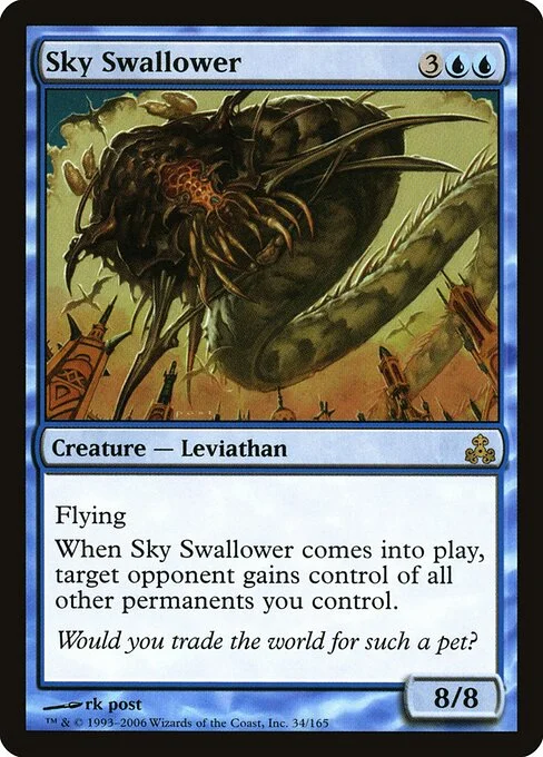 Sky Swallower, carta Magic di tipo Creature — Leviathan illustrata da rk post