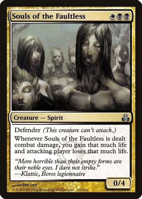 Souls of the Faultless, carta Magic di tipo Creature — Spirit illustrata da Pat Lee