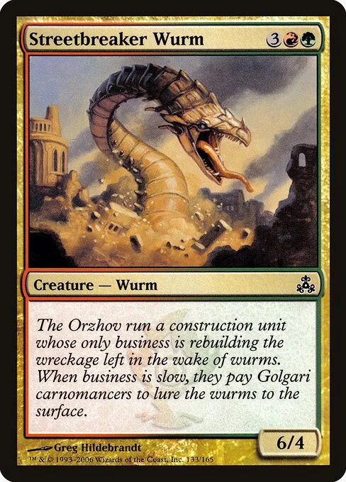 Streetbreaker Wurm, carta Magic di tipo Creature — Wurm illustrata da Greg Hildebrandt