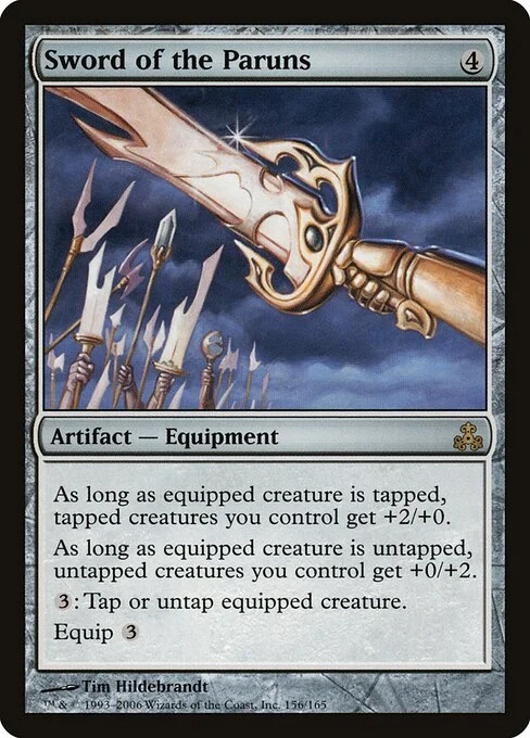 Sword of the Paruns, carta Magic di tipo Artifact — Equipment illustrata da Greg Hildebrandt