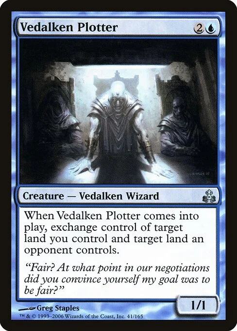Vedalken Plotter, carta Magic di tipo Creature — Vedalken Wizard illustrata da Greg Staples