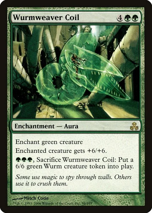 Wurmweaver Coil, carta Magic di tipo Enchantment — Aura illustrata da Mitch Cotie