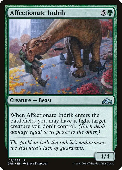 Affectionate Indrik, carta Magic di tipo Creature — Beast illustrata da Steve Prescott