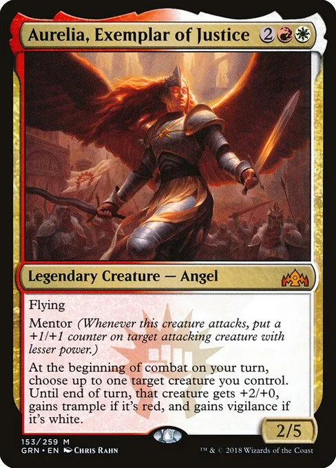 Aurelia, Exemplar of Justice, carta Magic di tipo Legendary Creature — Angel illustrata da Chris Rahn