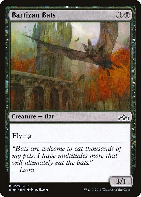 Bartizan Bats, carta Magic di tipo Creature — Bat illustrata da Nils Hamm