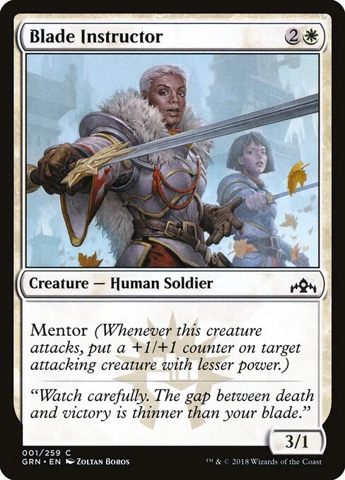 Blade Instructor, carta Magic di tipo Creature — Human Soldier illustrata da Zoltan Boros