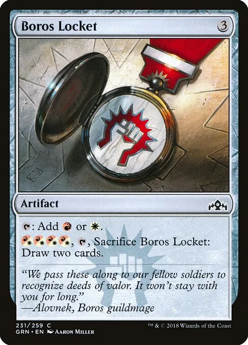 Boros Locket, carta Magic di tipo Artifact illustrata da Aaron Miller