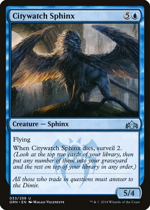 Citywatch Sphinx, carta Magic di tipo Creature — Sphinx illustrata da Magali Villeneuve