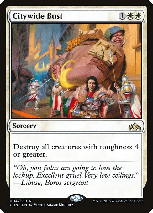 Citywide Bust, carta Magic di tipo Sorcery illustrata da Victor Adame Minguez