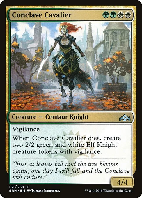 Conclave Cavalier, carta Magic di tipo Creature — Centaur Knight illustrata da Tomasz Jedruszek