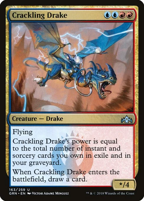 Crackling Drake, carta Magic di tipo Creature — Drake illustrata da Victor Adame Minguez