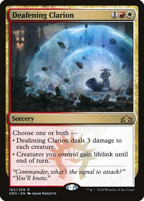 Deafening Clarion, carta Magic di tipo Sorcery illustrata da Adam Paquette