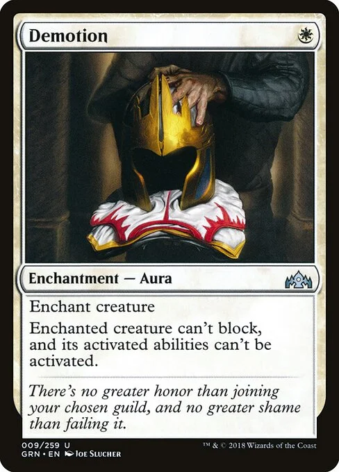 Demotion, carta Magic di tipo Enchantment — Aura illustrata da Joe Slucher